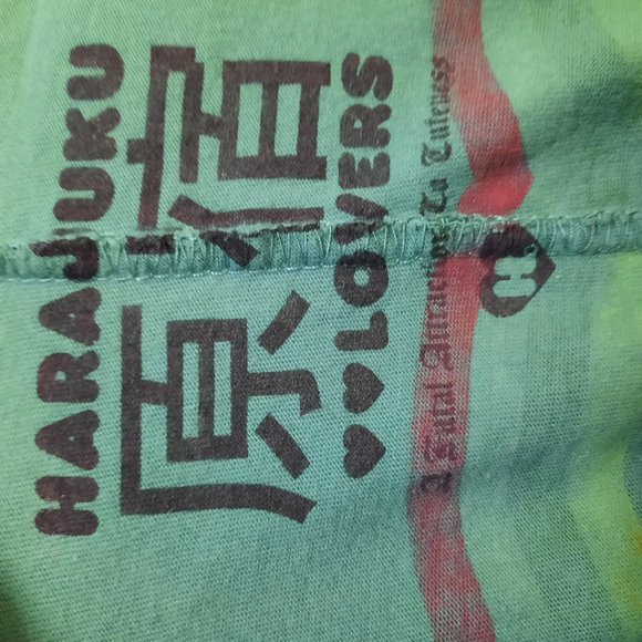Harajuku Lovers Disco Shirt womens L Green - Picture 5 of 6